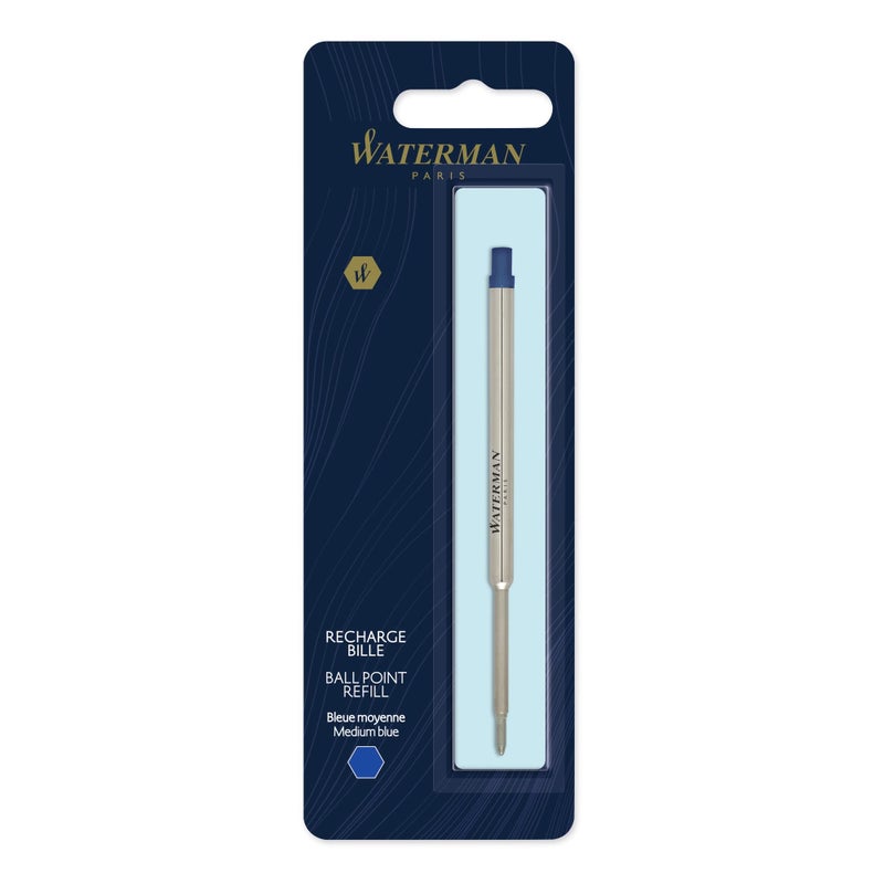 Waterman Ballpoint Pen Refill, Medium Point, 0.7 mm, Blue - Image 1